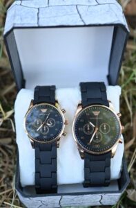 couple's chronograph watche black
